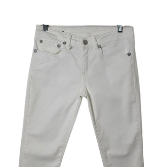 R13 Jeans Kate Skinny Angled Hem Frayed White Denin - Picture 3 of 15